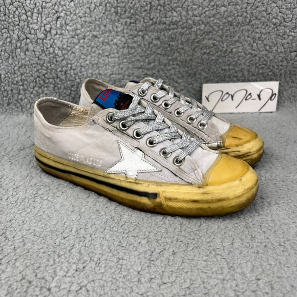 Golden Goose Womens 7 37 Shoes Grey Silver Velvet V Star 2 VSTAR2 Low Sneakers 1